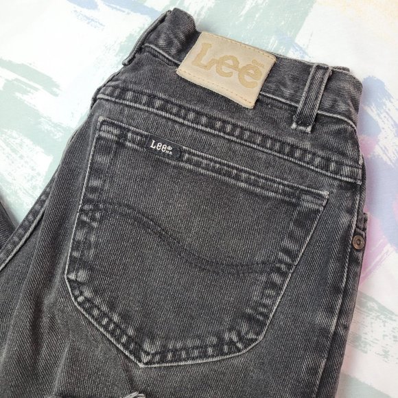 Vintage 90s Lee Faded Black Ripped Mom Jeans - Picture 5 of 5